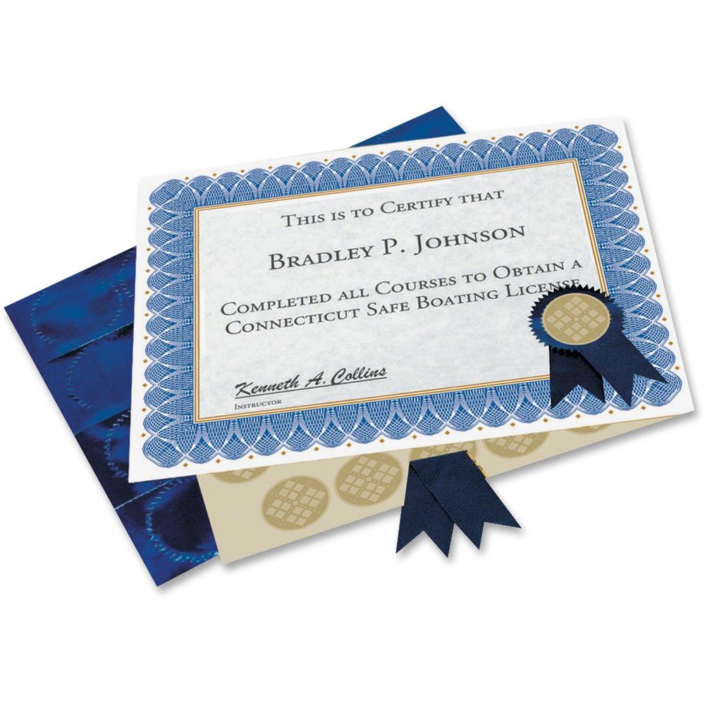Geographics Custom Print Award Certificates Kit - 60 lb Basis Weight - 11" x 8.5" - Inkjet, Laser Compatible - Blue - Paper - 25 / Pack. Picture 1