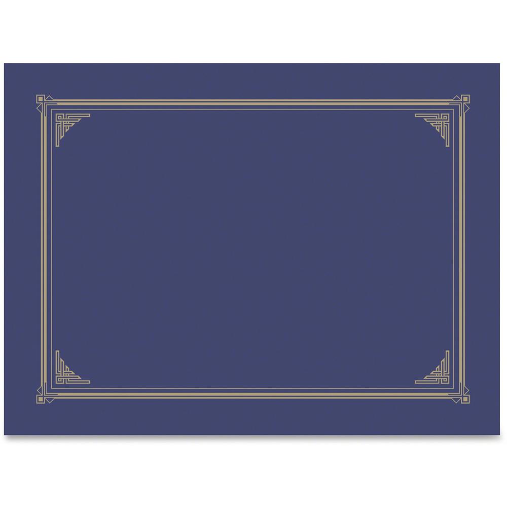 Geographics A4, Letter Recycled Certificate Holder - 8 19/64" x 11 45/64" , 8 1/2" x 11" , 8" x 10" - Metallic Blue - 30% Recycled - 6 / Pack. Picture 1