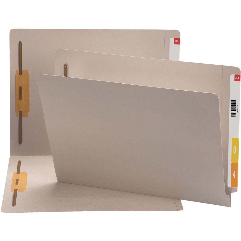 Smead Straight Tab Cut Letter Recycled Fastener Folder - 8 1/2" x 11" - 3/4" Expansion - 2 x 2B Fastener(s) - 2" Fastener Capacity for Folder - Gray - 10% Recycled - 50 / Box. The main picture.