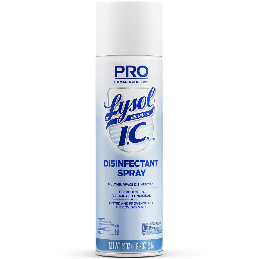 Lysol I.C. Disinfectant Spray - For Hard Surface, Nonporous Surface - 19 fl oz (0.6 quart) - 1 Each - Anti-bacterial, Disinfectant - Clear. Picture 1