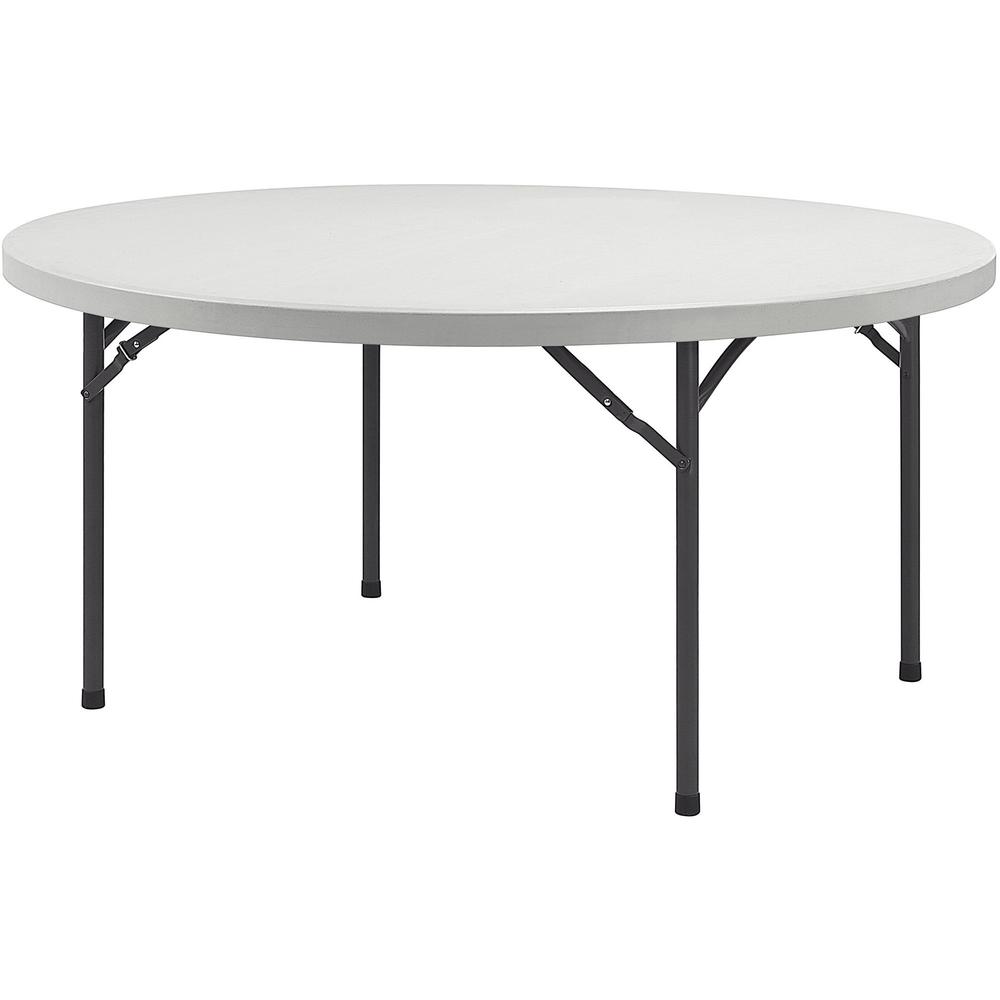 Lorell Ultra-Lite Banquet Folding Table - Round Top - 800 lb Capacity x 71" Table Top Diameter - 29.25" Height x 71" Width x 71" Depth - Gray, Powder Coated - 1 Each. Picture 1