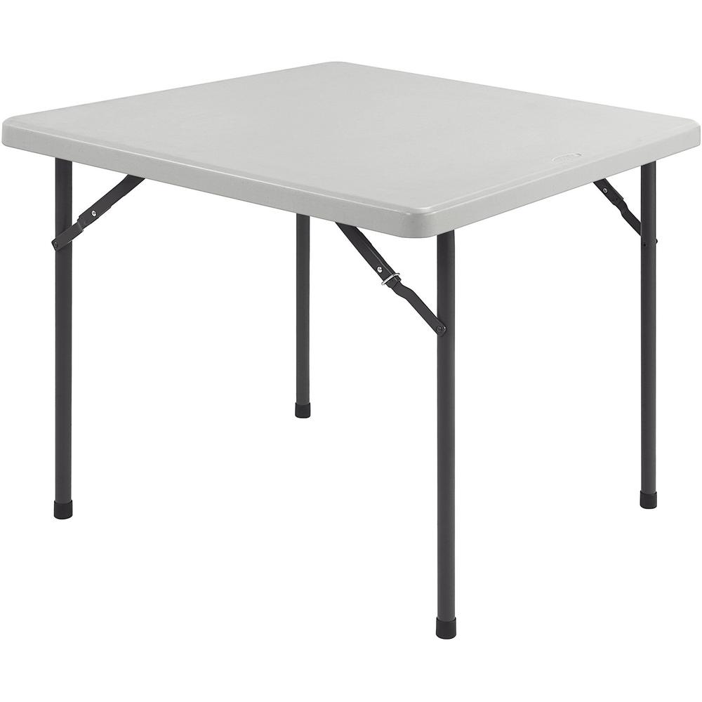 Lorell Ultra-Lite Banquet Folding Table - Square Top - 600 lb Capacity - 29" Height x 36" Width x 36" Depth - Gray, Powder Coated - 1 Each. Picture 1