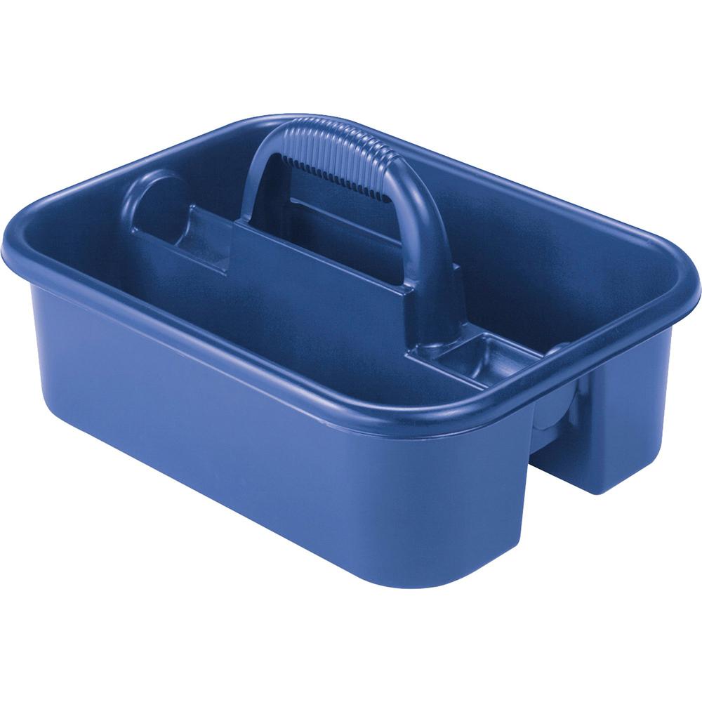 Akro-Mils Handheld Tote Caddy - External Dimensions: 13.8" Width x 18.4" Depth x 9" Height - Polymer - Blue - For Tool - 1 Each. The main picture.