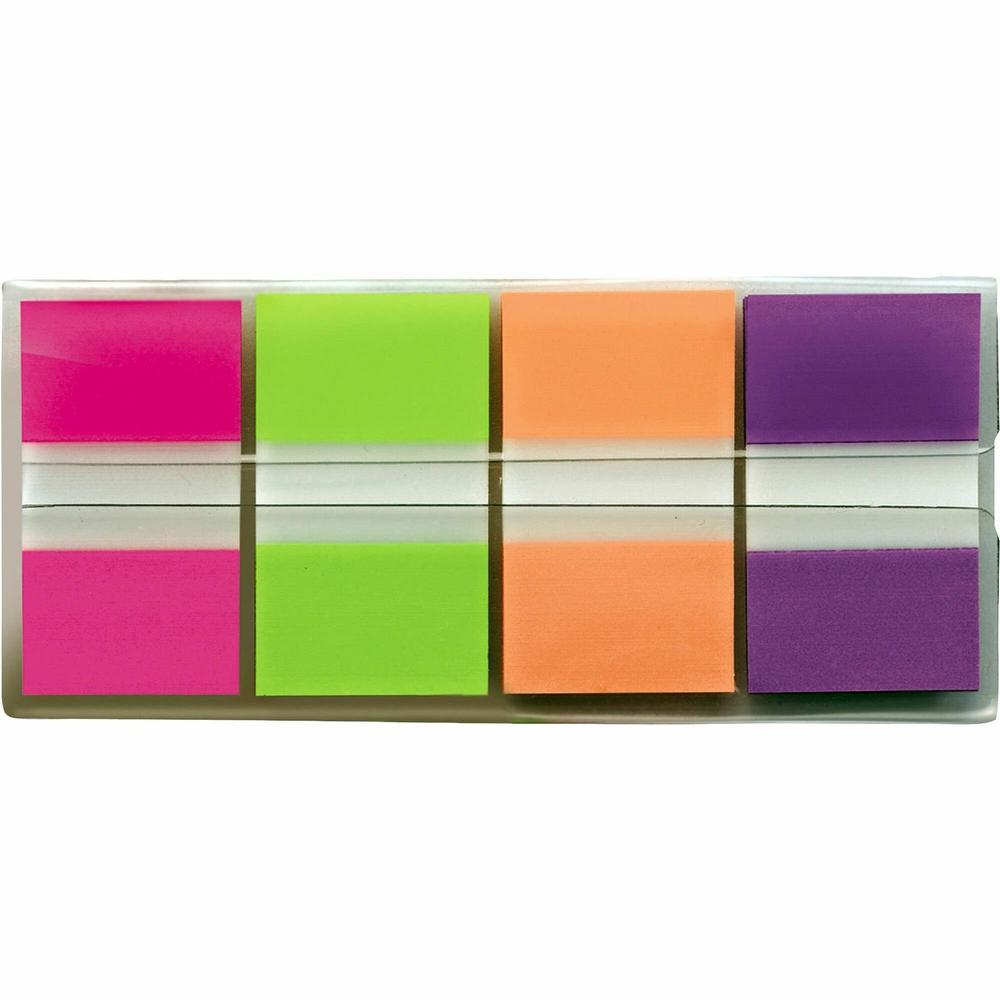Post-it&reg; Flags - 160 - 1" x 1 3/4" - Rectangle - Unruled - Pink, Green, Orange, Purple, Assorted - 4 / Pack. Picture 1