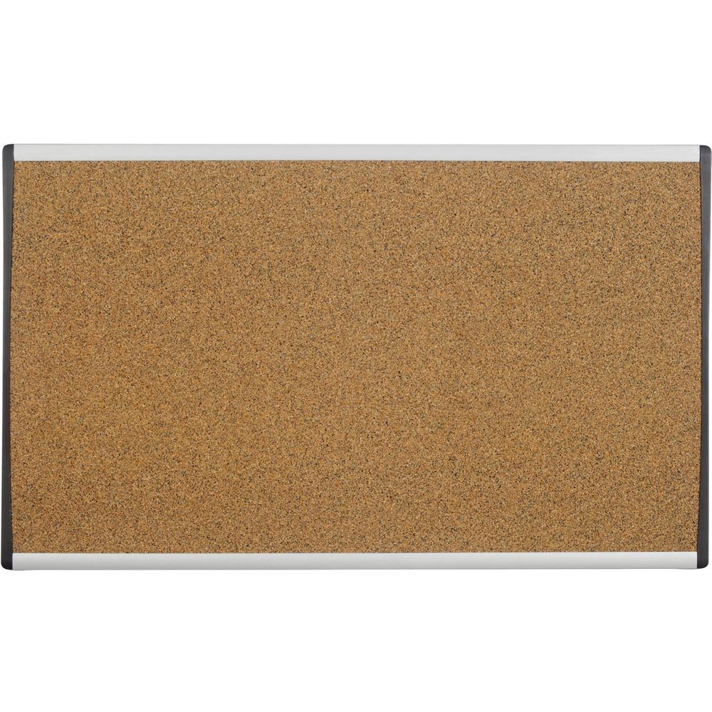 Quartet Arc Cubicle Bulletin Board - 18" Height x 30" Width - Brown Natural Cork Surface - Durable, Self-healing - Silver Aluminum Frame - 1 Each. Picture 1