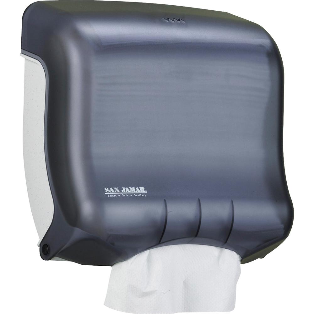 San Jamar UltraFold Towel Dispenser - C Fold, Multifold Dispenser - 240 x Sheet C Fold, 400 x Sheet Multifold - 11.5" Height x 11.5" Width x 6" Depth - Pearl Black - 1 Each. Picture 1