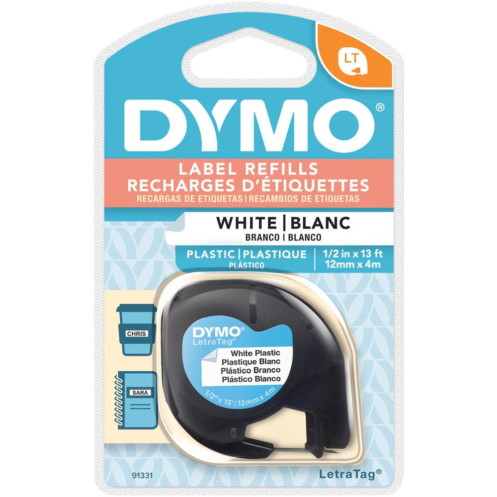 Dymo LetraTag Label Maker Tape Cartridge - 1/2" Width - Direct Thermal - White - Polyester - 1 Each. Picture 1