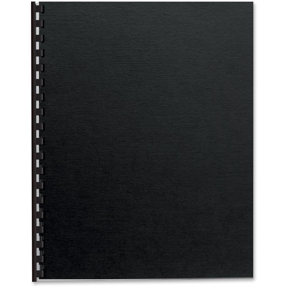 Fellowes Futura Presentation Covers - 11" Height x 8.5" Width x 0.1" Depth - For Letter 8 1/2" x 11" Sheet - Rectangular - Black - Polypropylene - 25 / Pack. Picture 1