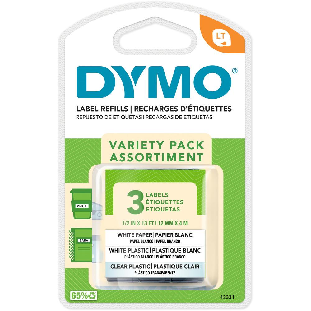 Dymo LetraTag Starter Kit - 1/2" Width - Direct Thermal - Assorted - Plastic - 3 / Pack. Picture 1