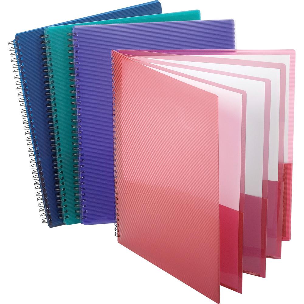 Oxford Letter Pocket Folder - 8 1/2" x 11" - 200 Sheet Capacity - 8 Pocket(s) - Poly - Assorted - 1 Each. Picture 1