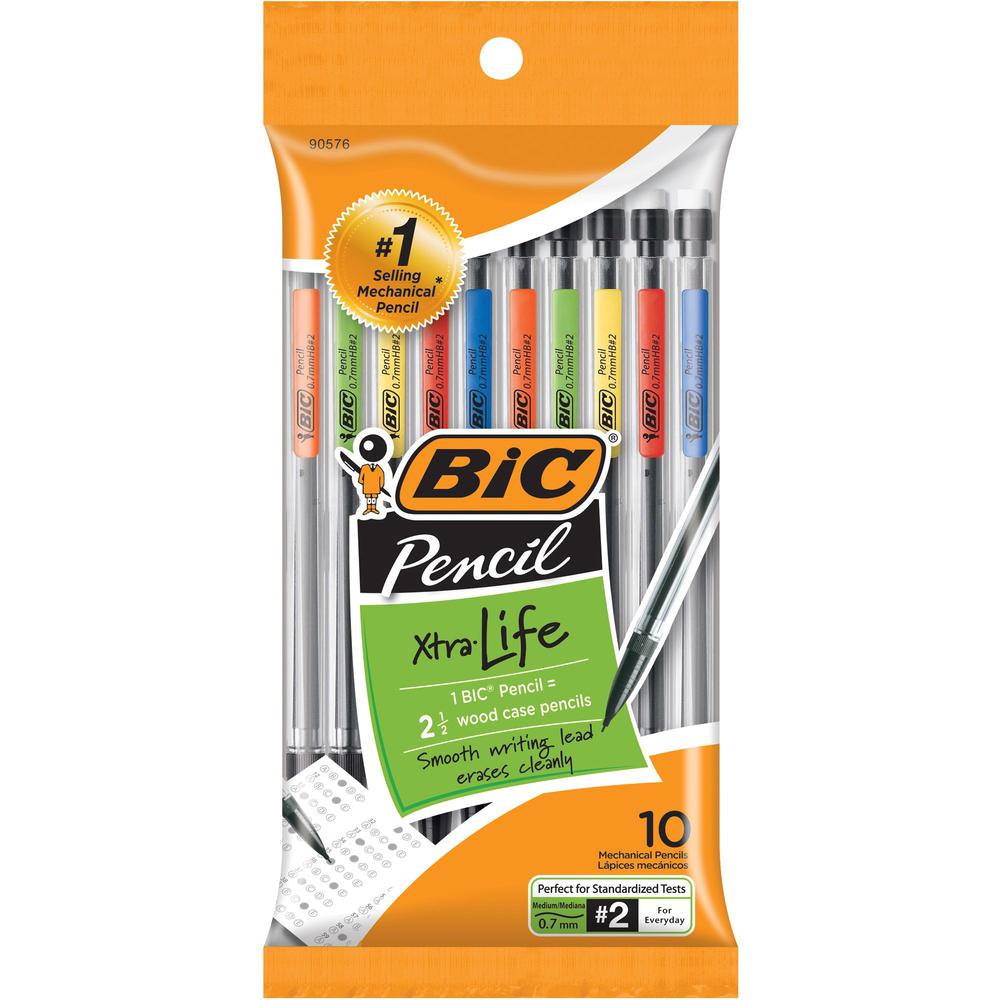 BIC Top Advance Mechanical Pencils - #2 Lead - 0.7 mm Lead Diameter - Assorted Barrel - 10 / Pack. The main picture.