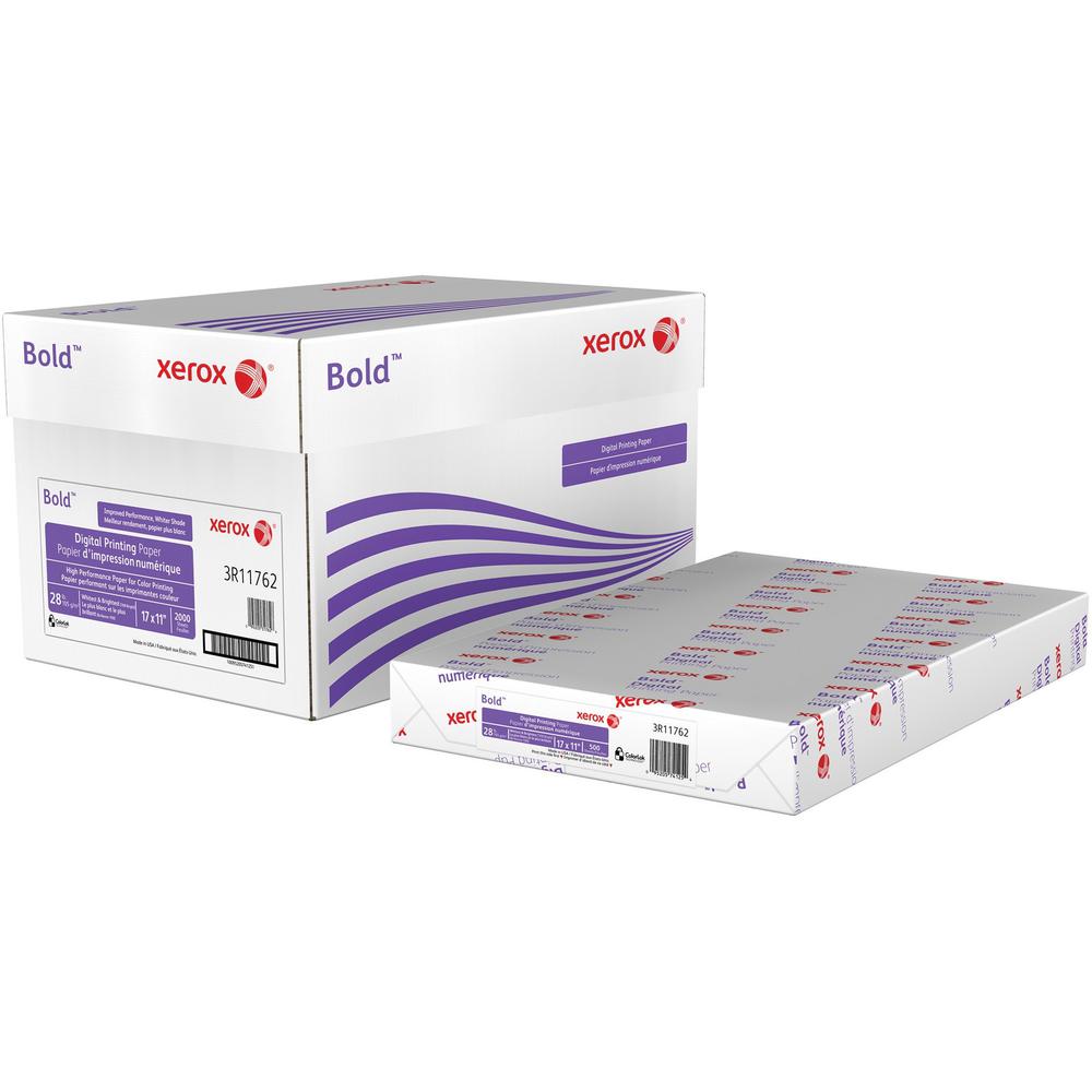 Xerox Bold Digital Printing Paper - 100 Brightness - 17" x 11" - 28 lb Basis Weight - 1 / Ream - Uncoated - White. Picture 1