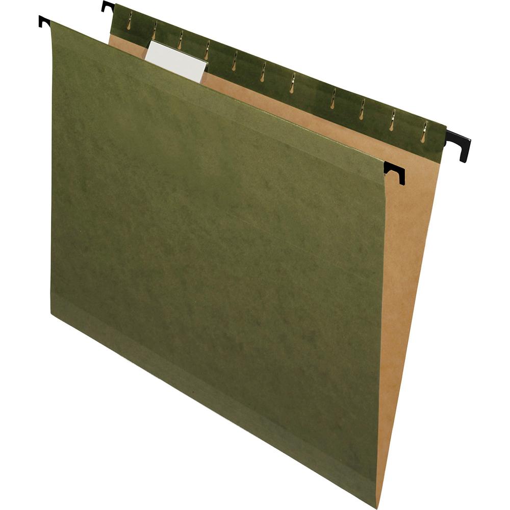 Pendaflex SureHook 1/5 Tab Cut Legal Recycled Hanging Folder - 8 1/2" x 14" - Green - 10% Recycled - 20 / Box. Picture 1