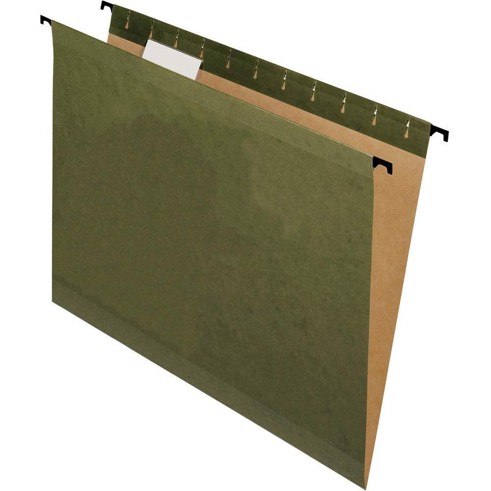 Pendaflex SureHook 1/5 Tab Cut Letter Recycled Hanging Folder - 8 1/2" x 11" - Green - 10% Recycled - 20 / Box. Picture 1