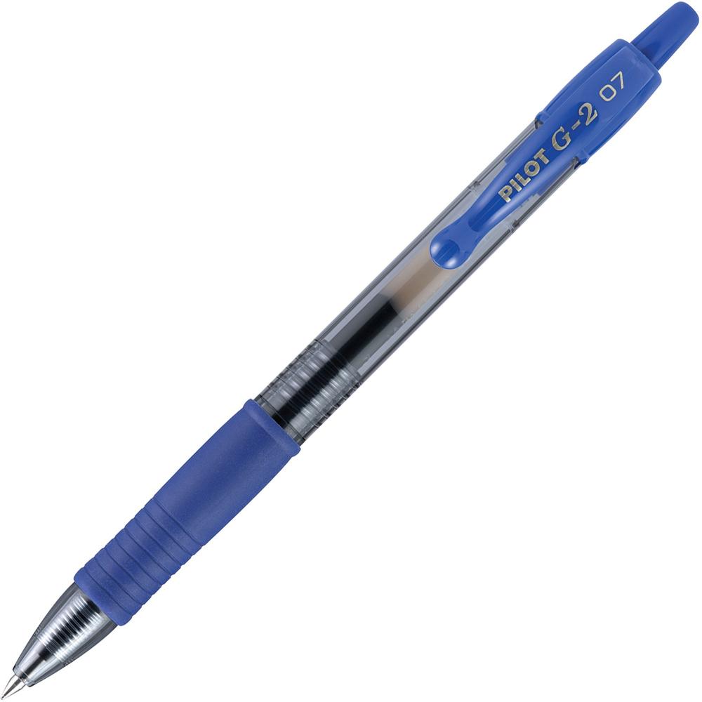 Pilot G2 Retractable Gel Ink Rollerball Pens - Fine Pen Point - 0.7 mm Pen Point Size - Refillable - Retractable - Blue Gel-based Ink - 1 Dozen. Picture 1