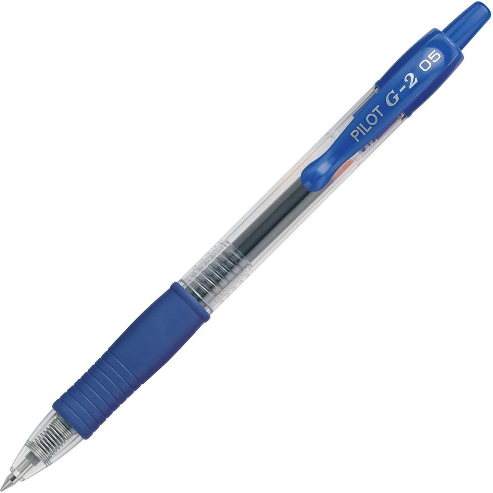 Pilot G2 Retractable XFine Gel Ink Rollerball Pens - Extra Fine Pen Point - 0.5 mm Pen Point Size - Refillable - Retractable - Blue Gel-based Ink - 1 Dozen. Picture 1