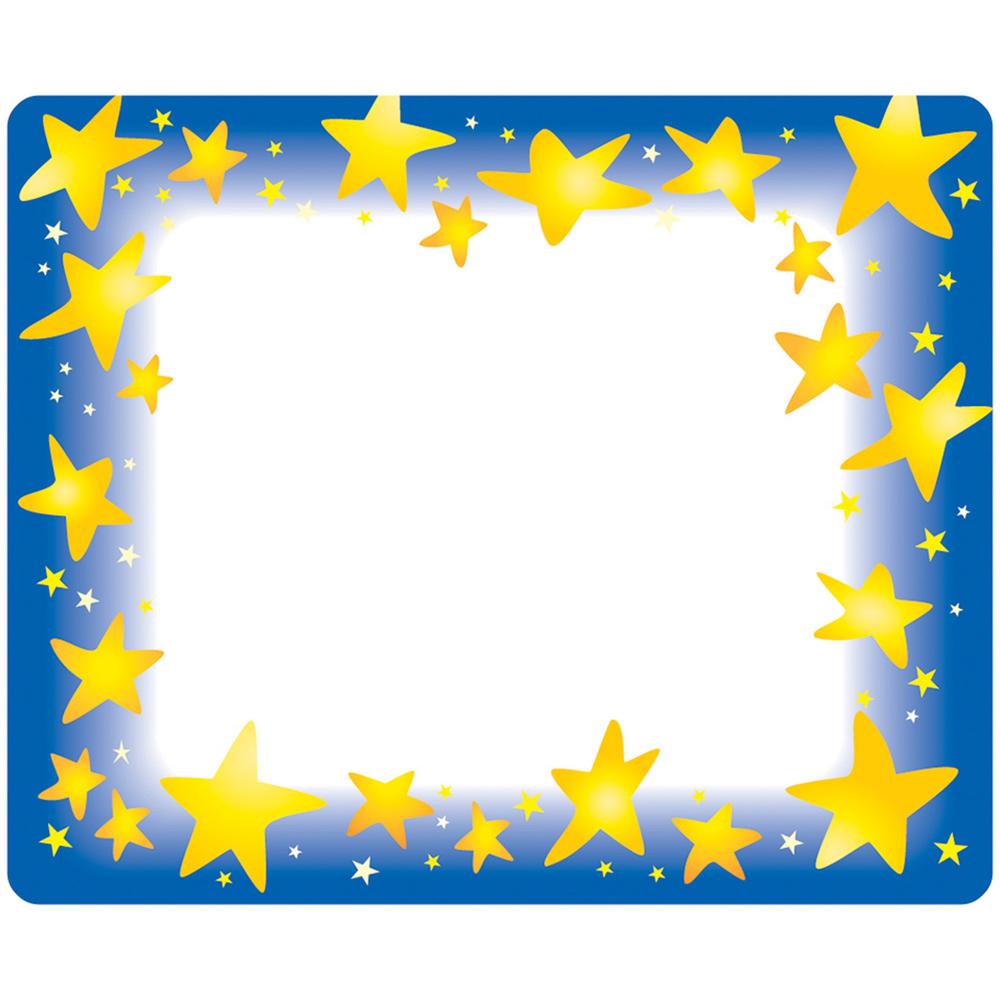 Trend Star Bright Self-adhesive Name Tags - 3" Length x 2.50" Width - Rectangular - 36 / Pack - Assorted. Picture 1