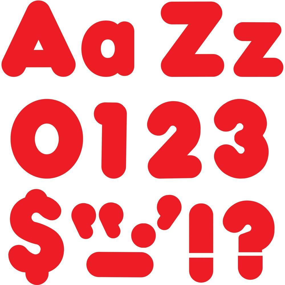 Trend Red 4" Casual Combo Ready Letters Set - Skill Learning: Number, Alphabet, Symbol - 20 x Number, 82 x Lowercase Letters, 50 x Uppercase Letters, 29 x Punctuation Marks Shape - Casual Style - Fade. Picture 1