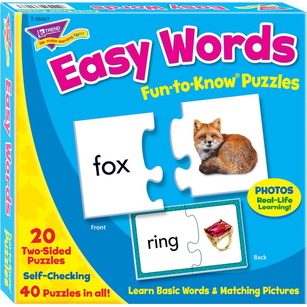 Trend Easy Words Fun to Know Puzzles - 40 Piece. Picture 1