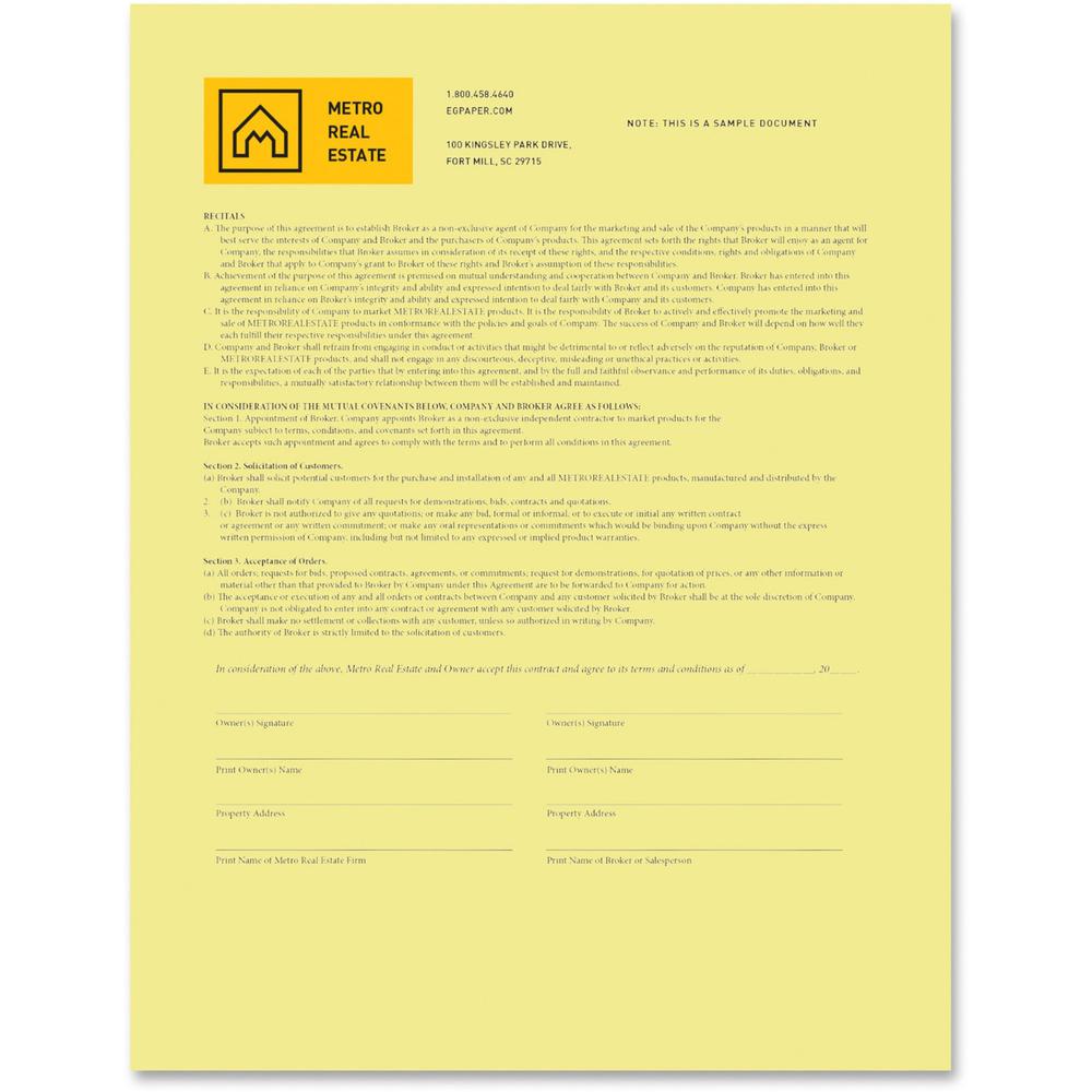 Xerox Bold Digital Carbonless Paper - Letter - 8 1/2" x 11" - 500 / Ream - Sustainable Forestry Initiative (SFI) - Capsule Control Coating - Canary. Picture 1