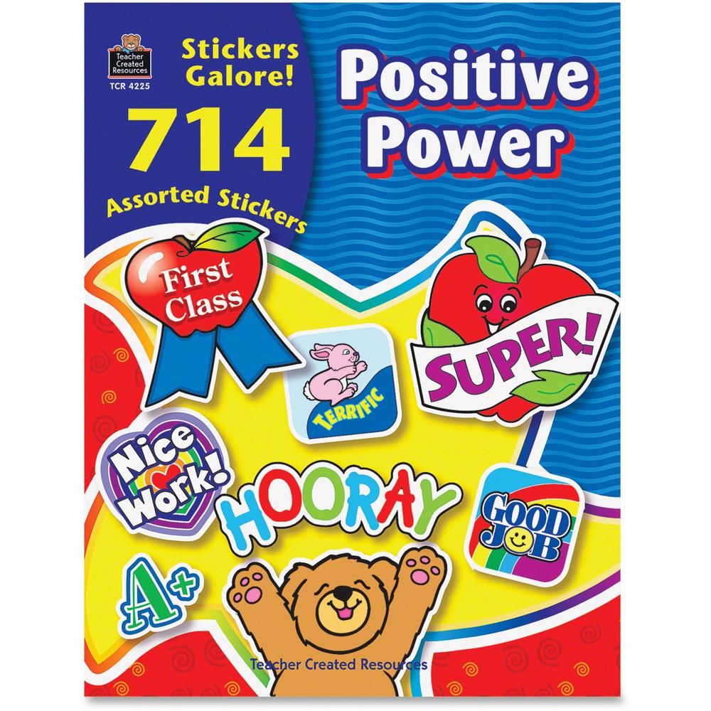 Teacher Created Resources Positive Power Sticker Book - Self-adhesive - Acid-free, Lignin-free - Assorted - 714 / Pack. Picture 1