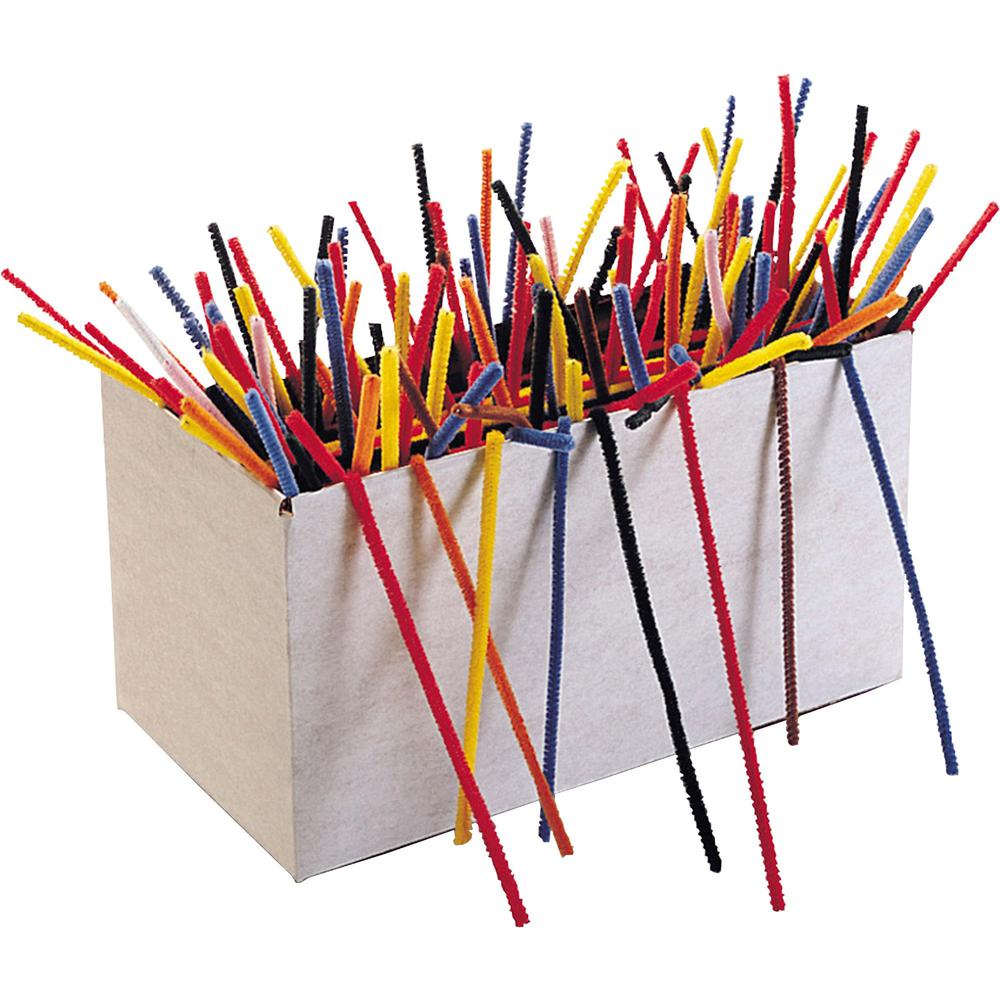 Creativity Street Chenille Stems Classpack - Craft, Classroom Activities - 12.50"Height x 157.5 milThickness x 12"Length - 1000 / Box - Assorted - Polyester. The main picture.