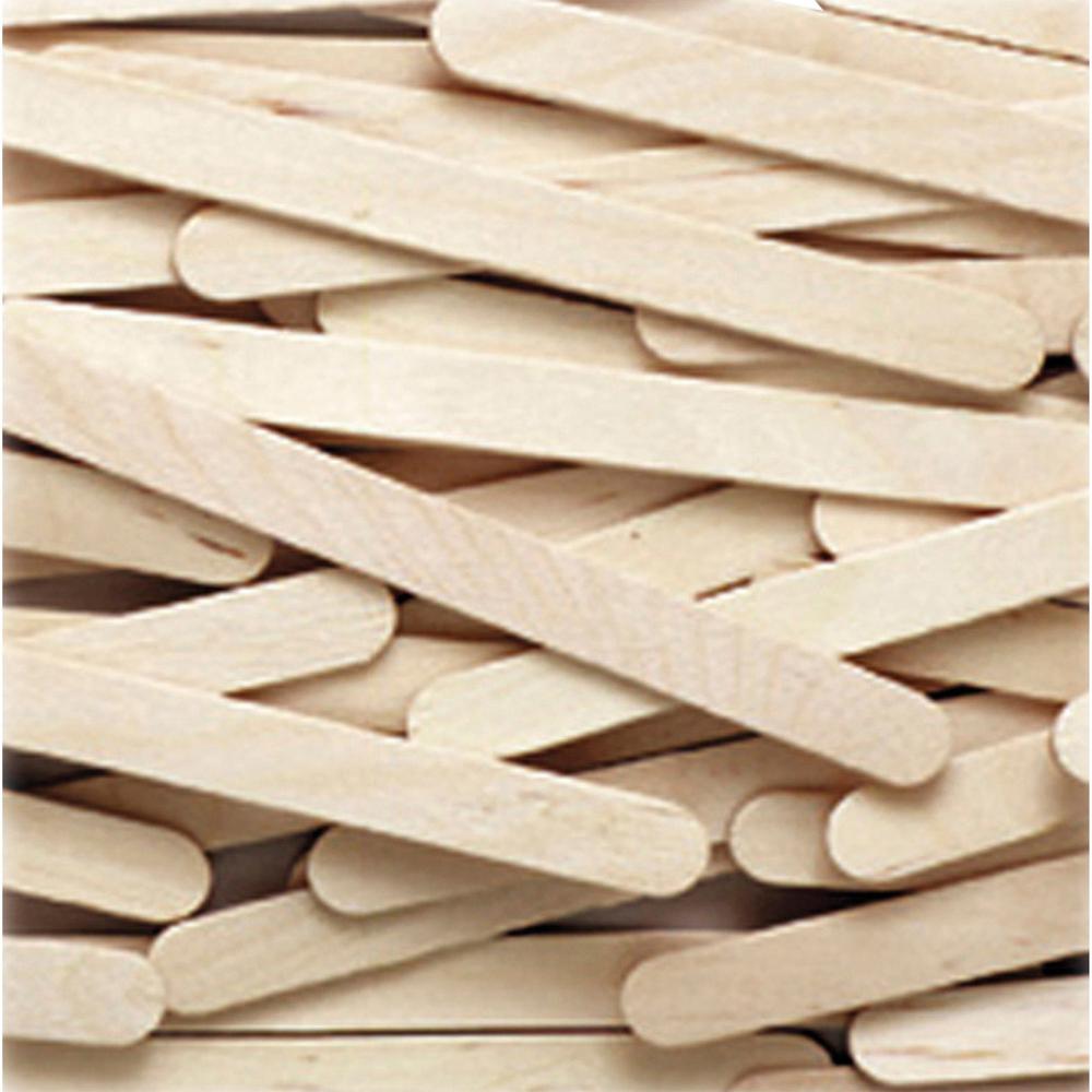 Creativity Street Wood Sticks - Art, Craft - 4.50"Height x 0.38"Width x 4.50"Length - 1000 / Box - Natural - Wood. The main picture.