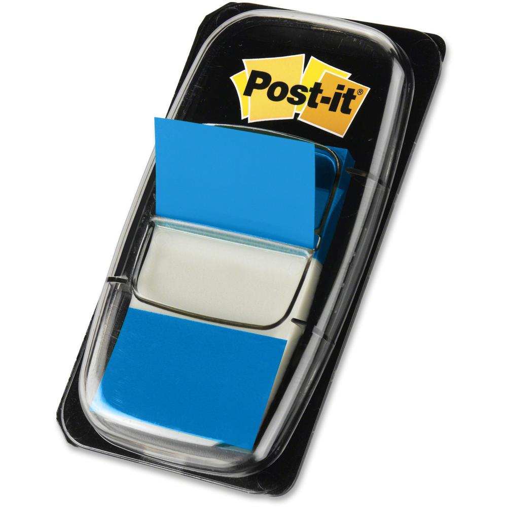 Post-it&reg; Blue Flag Value Pack - 600 x Blue - 1" x 1 3/4" - Rectangle - Unruled - Blue - Removable, Repositionable, Reusable - 600 / Box. Picture 1
