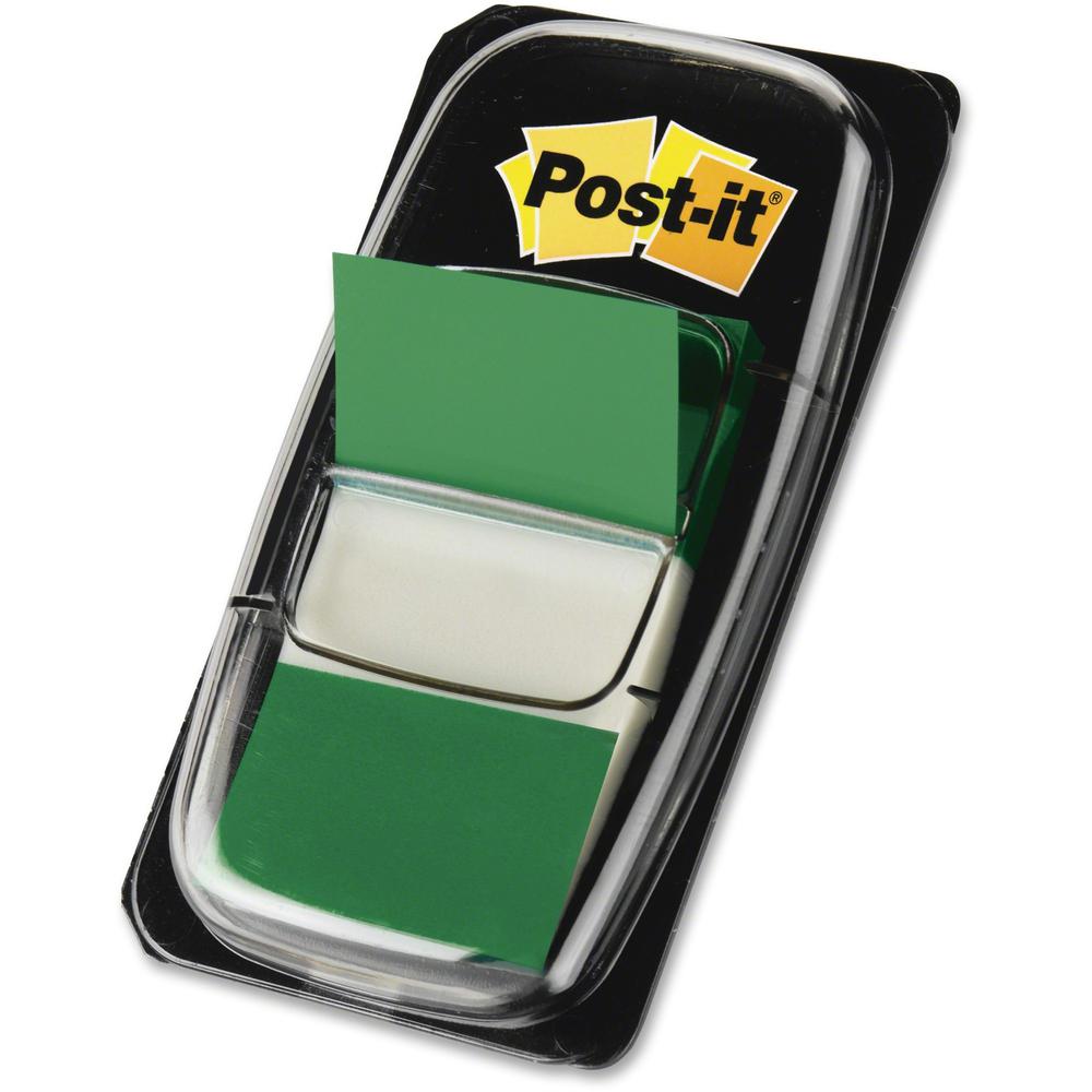 Post-it&reg; Green Flag Value Pack - 600 x Green - 1" x 1.75" - Rectangle - Unruled - Green - Removable, Writable - 12 / Box. Picture 1