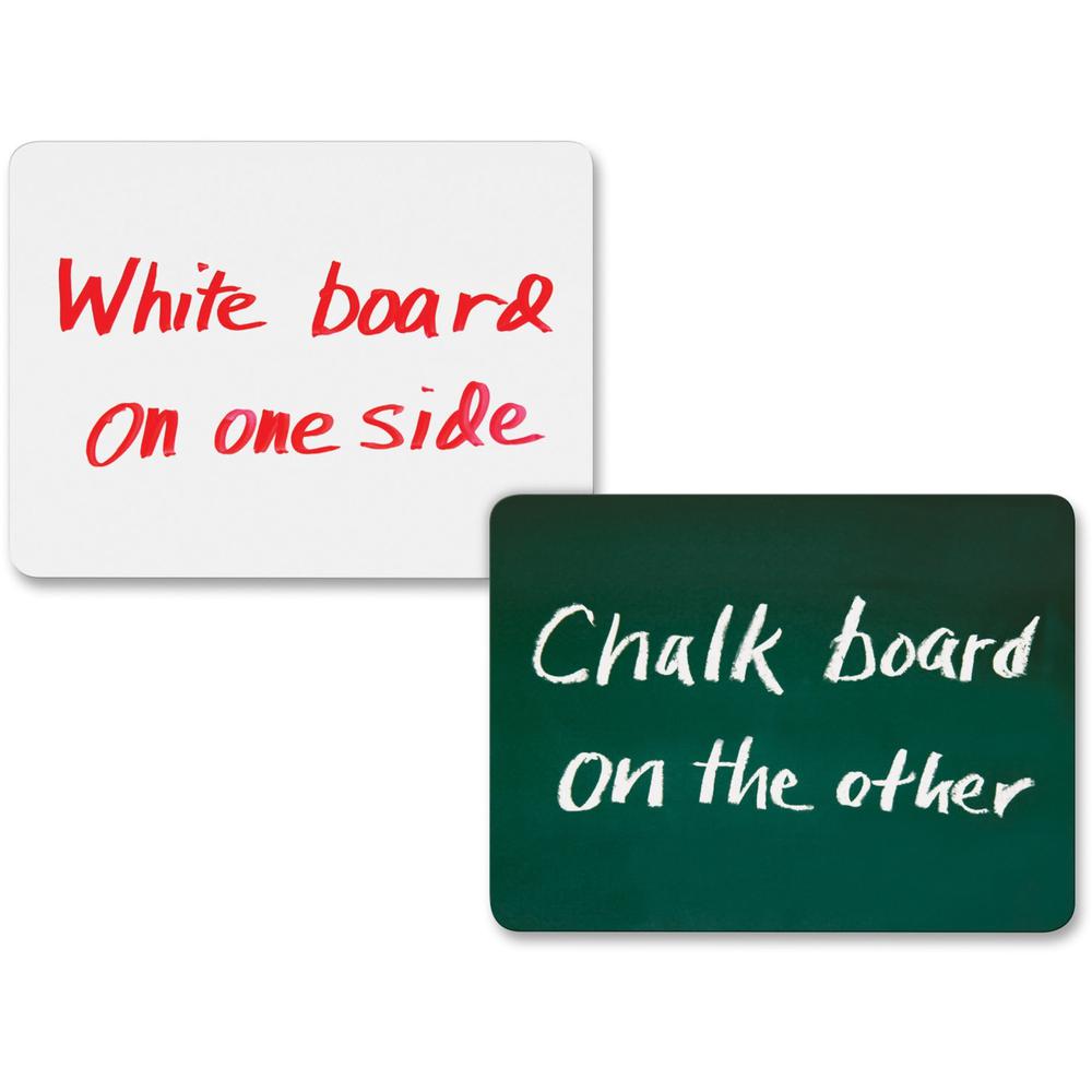 Creativity Street 2-in-1 Personal Combo Board - 12" (1 ft) Width x 9" (0.8 ft) Height - Dark Green Surface - 10 / Pack. Picture 1