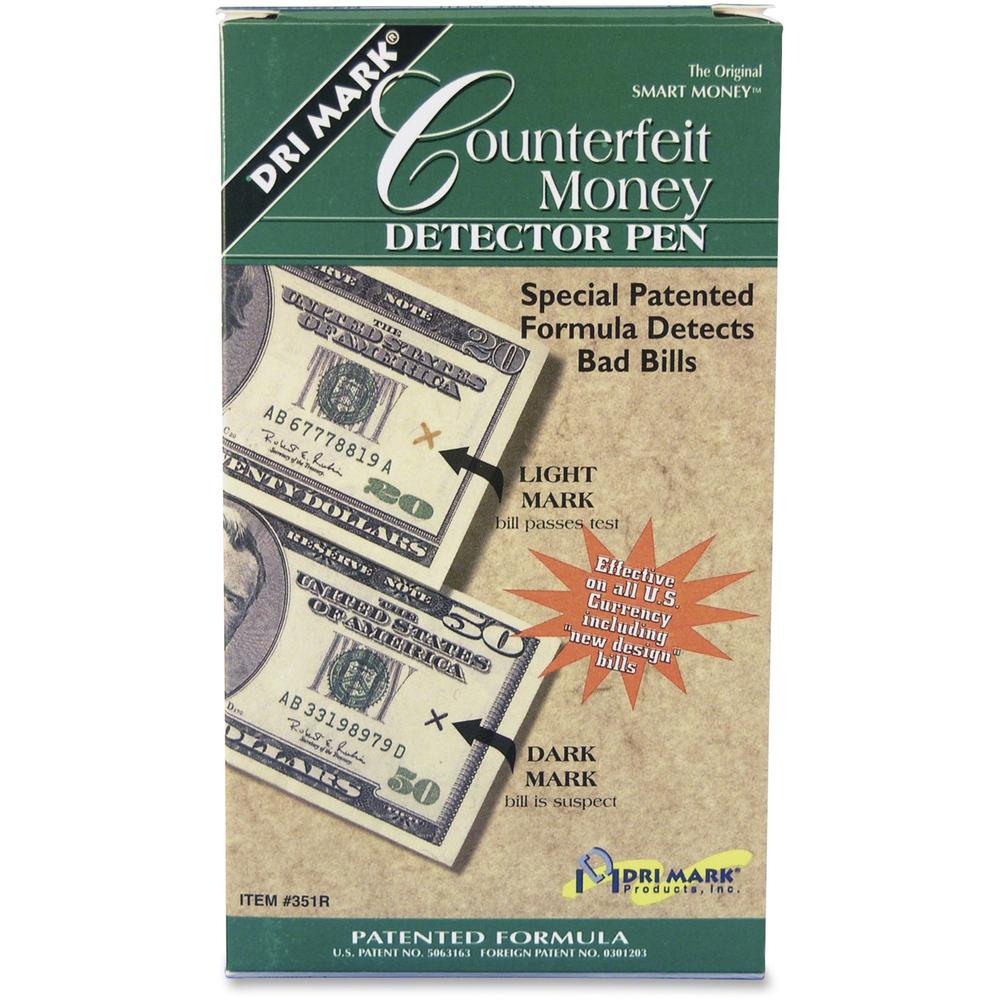 Dri Mark Smart Money Counterfeit Bill Detector Pen - Chemical - Black - 1 Dozen. The main picture.