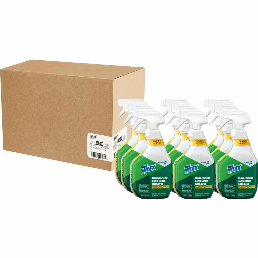 CloroxPro&trade; Tilex Disinfecting Soap Scum Remover - For Multipurpose - 32 fl oz (1 quart) - 9 / Carton - Disinfectant, Deodorize, Anti-bacterial. Picture 1