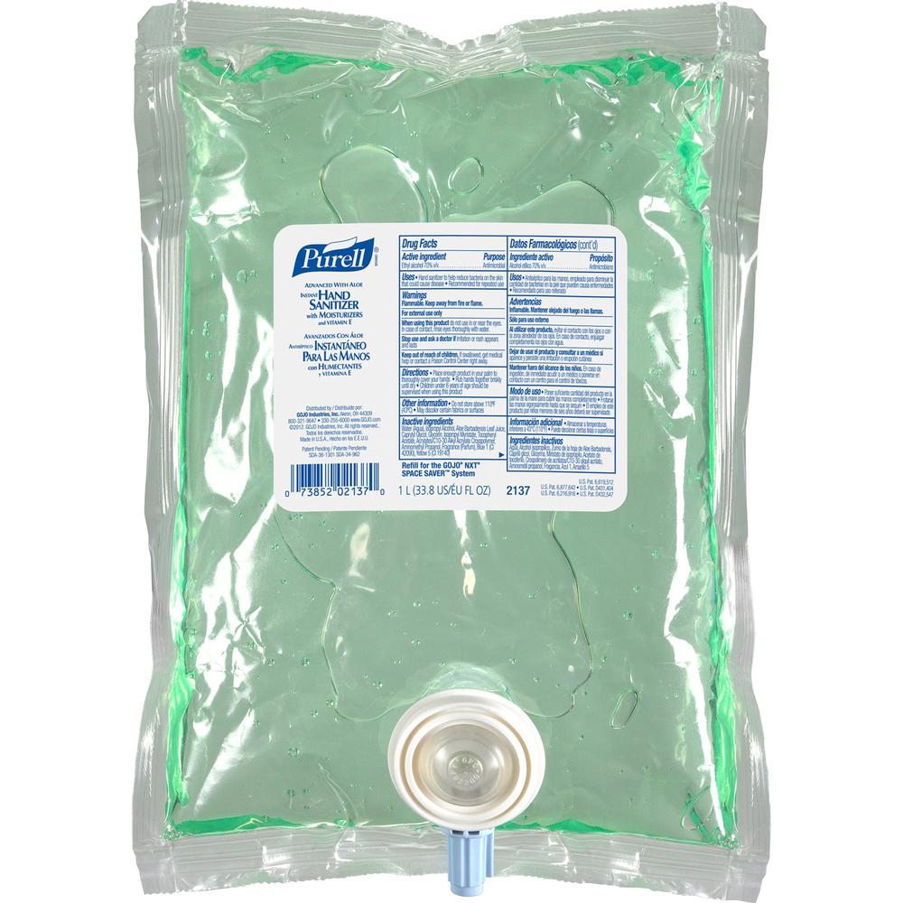 PURELL&reg; Hand Sanitizer Gel Refill - 33.8 fl oz (1000 mL) - Kill Germs - Hand - Moisturizing - Anti-irritant - 1 Each. Picture 1
