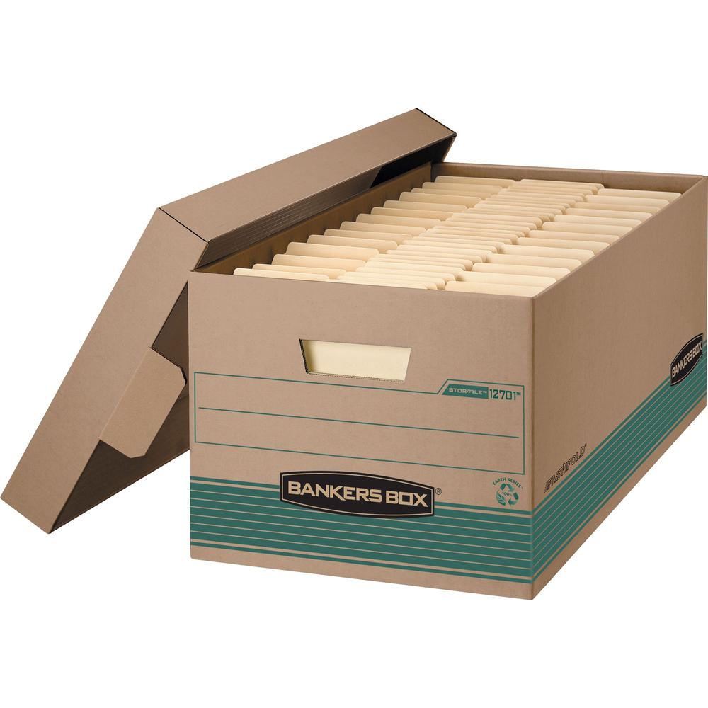 Bankers Box STOR/FILE Recycled File Storage Box - Internal Dimensions: 12" Width x 24" Depth x 10" Height - External Dimensions: 12.9" Width x 25.4" Depth x 10.3" Height - Media Size Supported: Letter. Picture 1