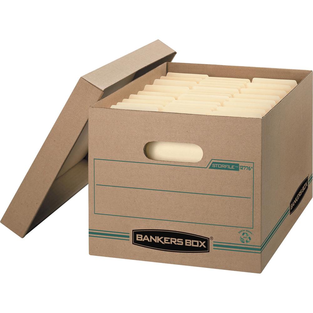 Bankers Box STOR/FILE Recycled File Storage Box - Internal Dimensions: 12" Width x 15" Depth x 10" Height - External Dimensions: 12.5" Width x 16.3" Depth x 10.5" Height - Media Size Supported: Letter. Picture 1