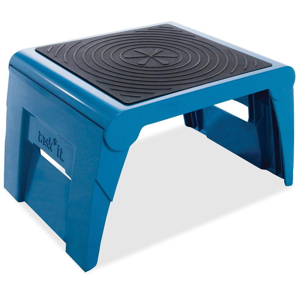 Cramer One Up Nonslip Folding Step Stool - 1 Step - 9.5" x 14.5" x 11.3" - Blue. Picture 1