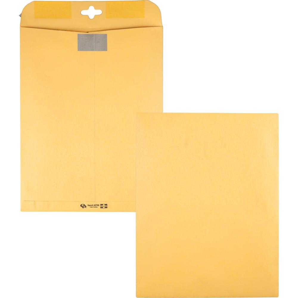 Quality Park 10 x 13 Postage Saving ClearClasp Envelopes with Reusable Redi-Tac&trade; Closure - Clasp - 10" Width x 13" Length - 28 lb - Clasp - 100 / Box - Manila. Picture 1
