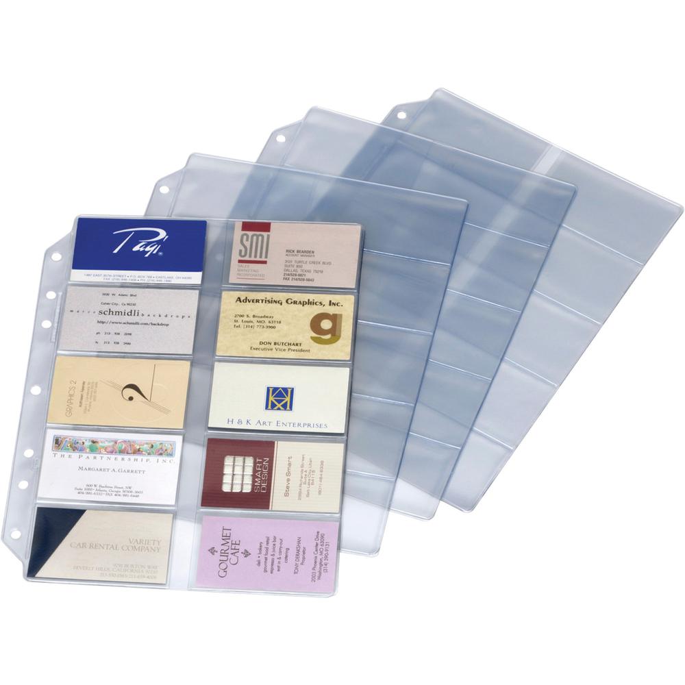 Cardinal EasyOpen Card File Binder Refill Pages - 12" Height x 0.1" Width x 9.5" Length - 10 x Page, 200 x Card Capacity - For Letter 8 1/2" x 11" Sheet - Ring Binder - Rectangular - Clear - Polypropy. Picture 1