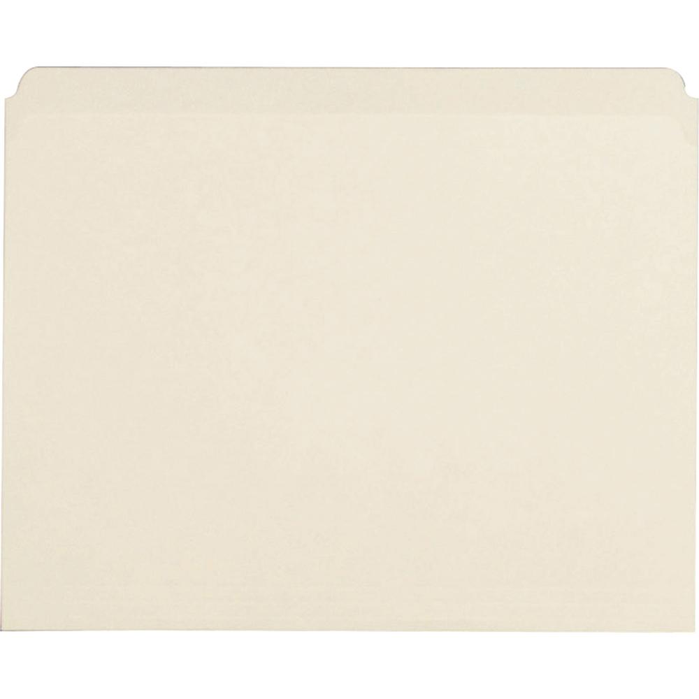 Business Source Straight Tab Cut Letter Recycled Top Tab File Folder - 8 1/2" x 11" - 3/4" Expansion - Manila - Manila - 10% Recycled - 100 / Box. The main picture.
