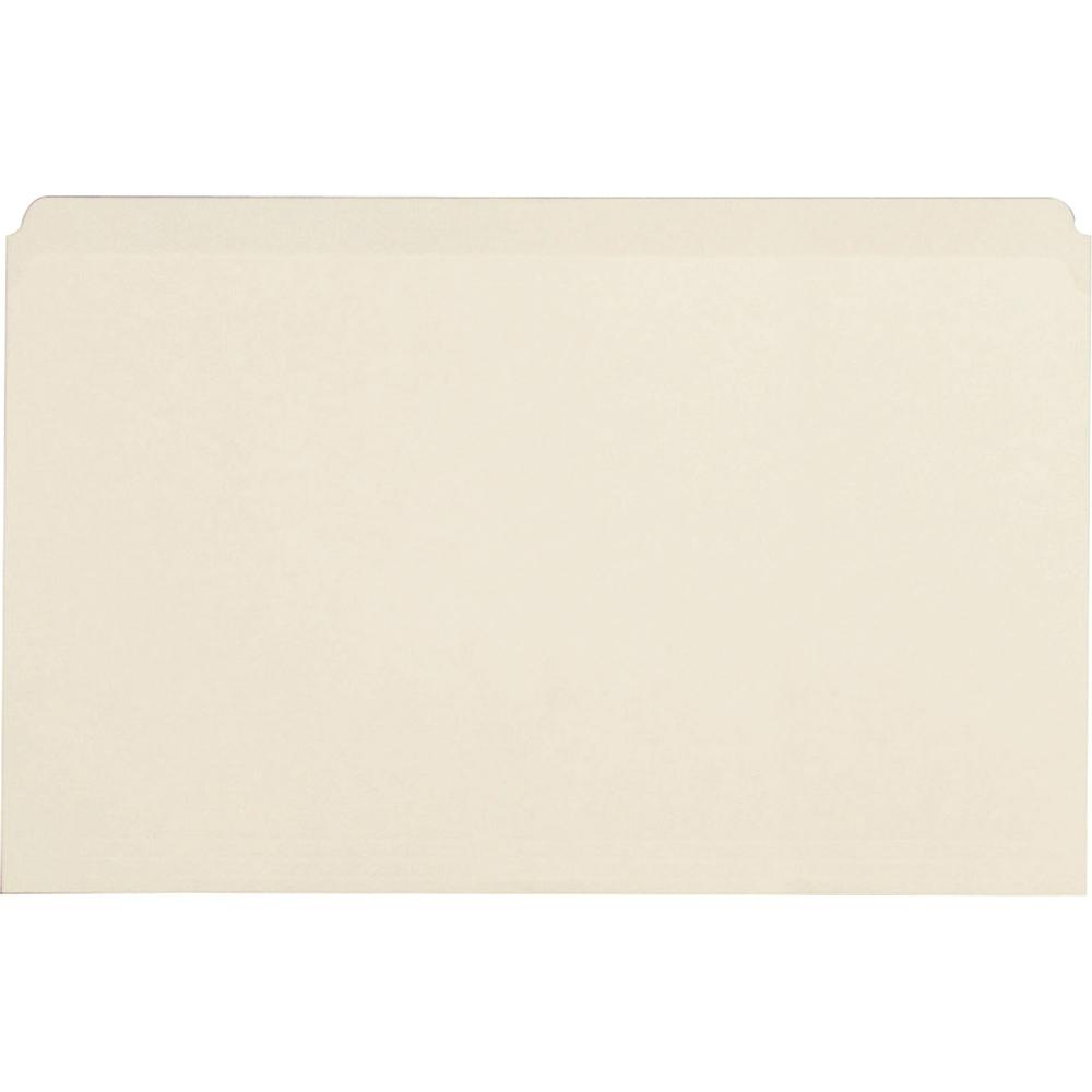 Business Source Straight Tab Cut Legal Recycled Top Tab File Folder - 8 1/2" x 14" - Manila - Manila - 10% Recycled - 100 / Box. Picture 1