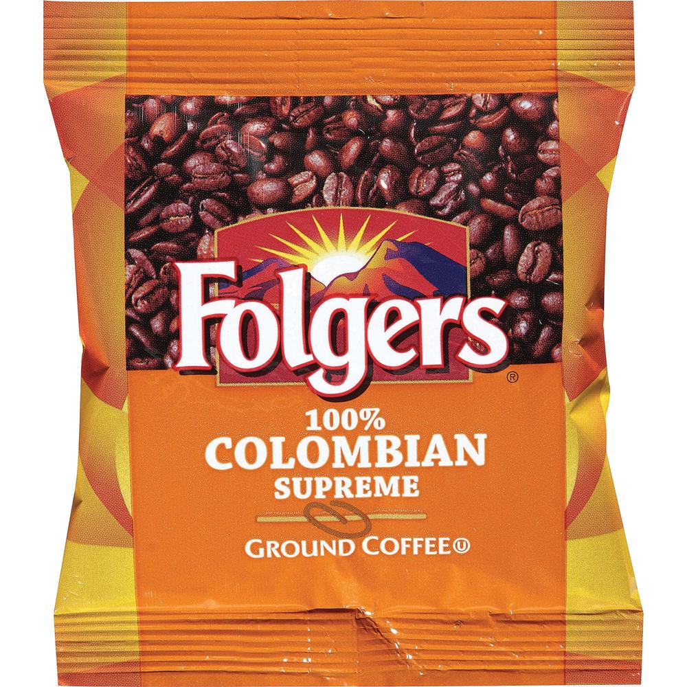 Folgers&reg; Ground 100% Colombian Supreme Coffee - Dark/Bold - 1.8 oz Per Bag - 42 / Carton. The main picture.