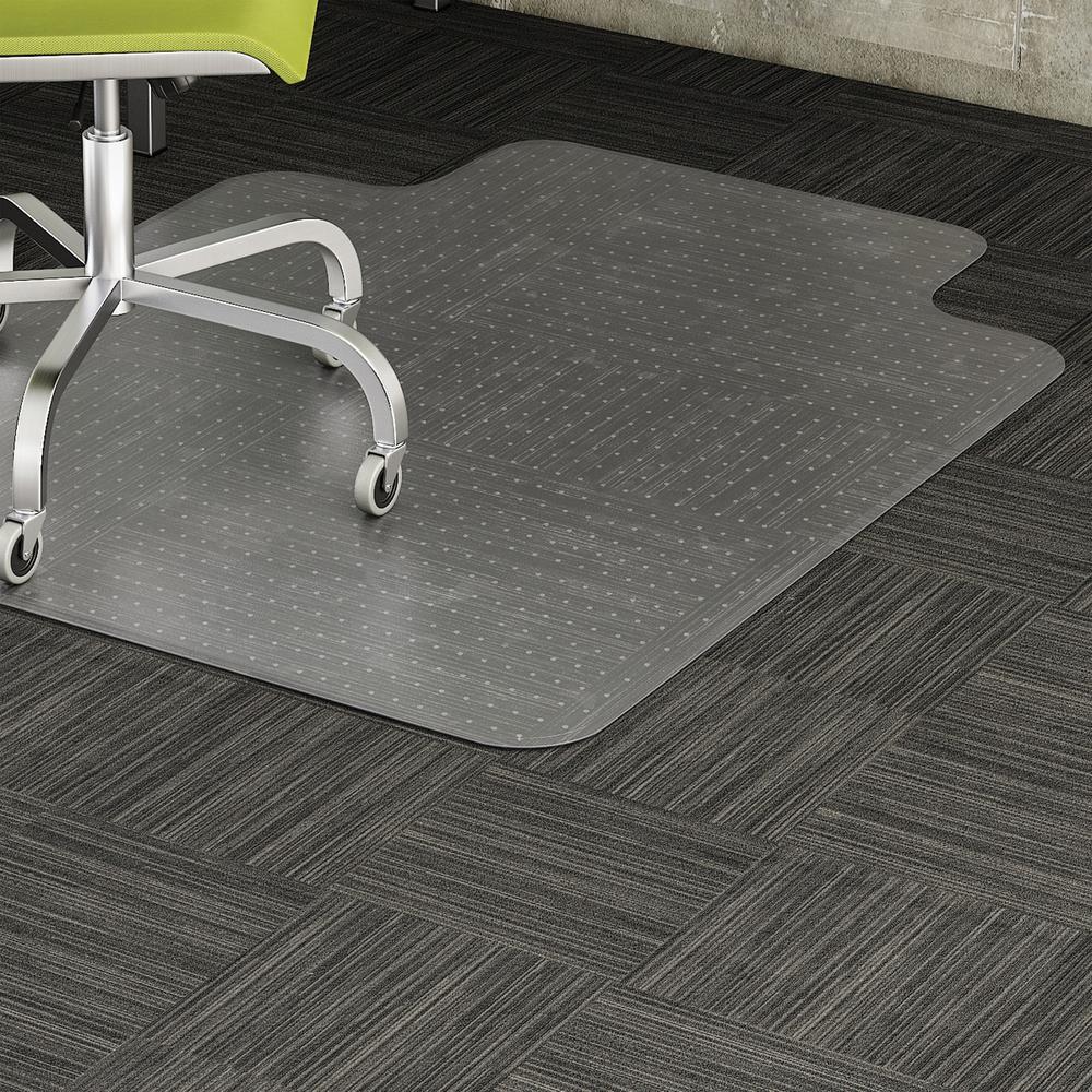 Lorell Standard Lip Low-pile Chairmat - Carpeted Floor - 48" Length x 36" Width x 0.122" Thickness - Lip Size 10" Length x 19" Width - Vinyl - Clear - 1Each. Picture 1