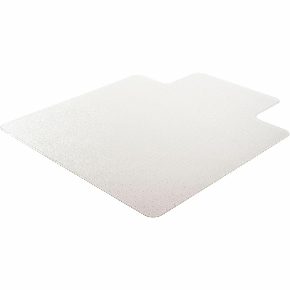 Lorell Medium Pile Wide Lip 60" Chairmat - Carpeted Floor - 60" Length x 46" Width x 0.17" Thickness - Lip Size 12" Length x 25" Width - Vinyl - Clear. Picture 1