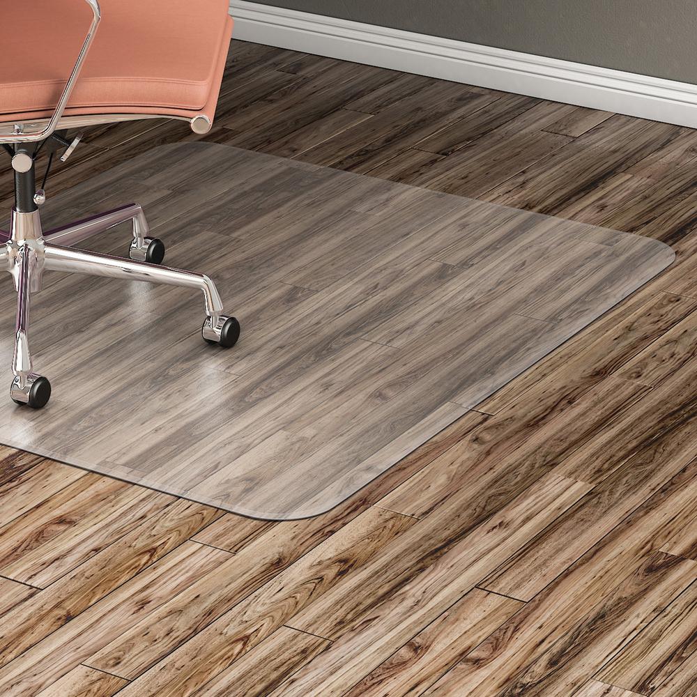 Lorell Chairmat - Hard Floor, Wood Floor, Vinyl Floor, Tile Floor - 60" Length x 46" Width x 0.095" Thickness - Rectangular - Vinyl - Clear - 1Each. Picture 1
