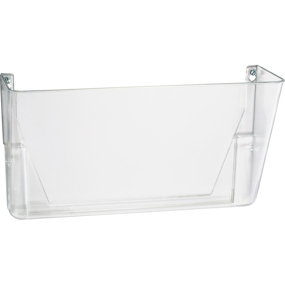Officemate Wall Mountable Space-Saving Files - 7" Height x 13" Width x 4.1" Depth - Clear - Plastic - 1 Each. The main picture.