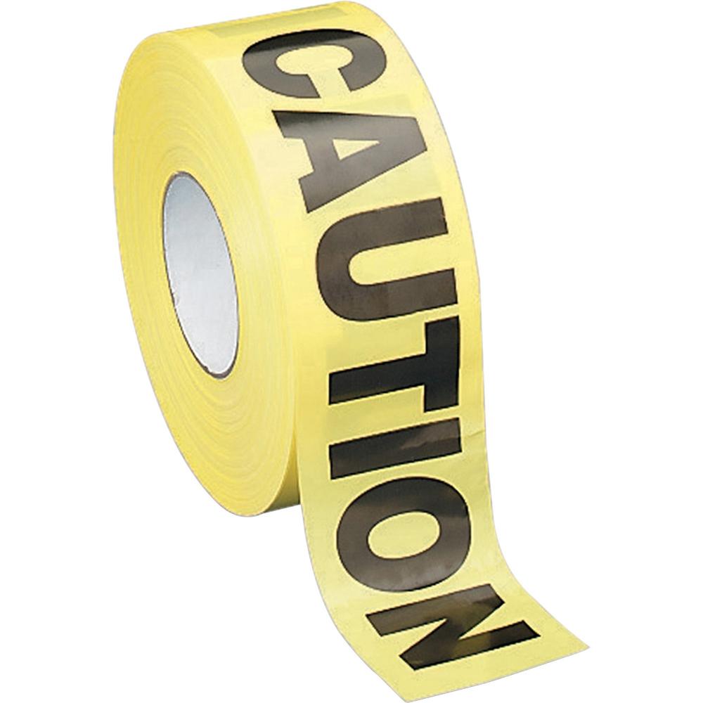 Sparco Caution Barricade Tape - 1000 ft Yellow - Black - 1 / Roll. Picture 1