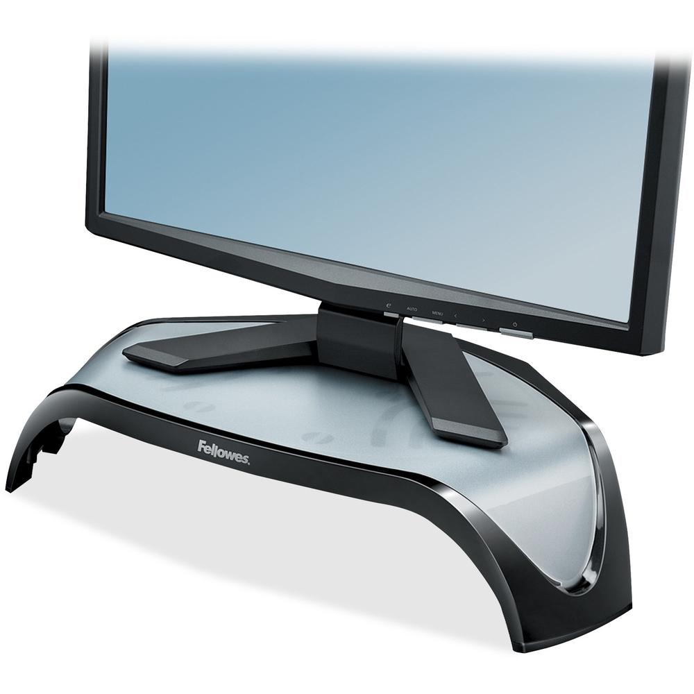 Fellowes Smart Suites&trade; Corner Monitor Riser - Up to 21" Screen Support - 40 lb Load Capacity - Flat Panel Display Type Supported - 5.1" Height x 18.5" Width x 12.5" Depth - Desktop - Acrylonitri. Picture 1