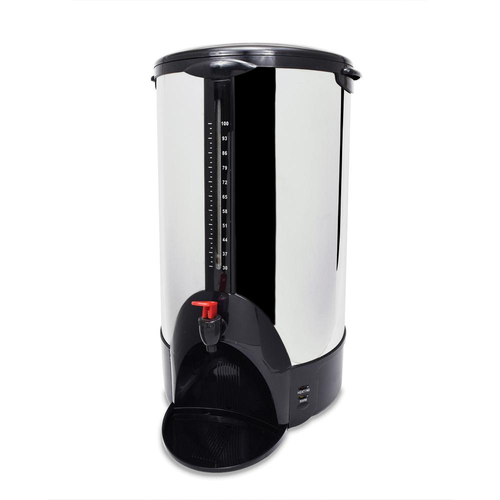 Coffee Pro 100-cup Commercial Urn/Coffeemaker - 100 Cup(s) - Multi-serve - Stainless Steel - Plastic Body. Picture 1