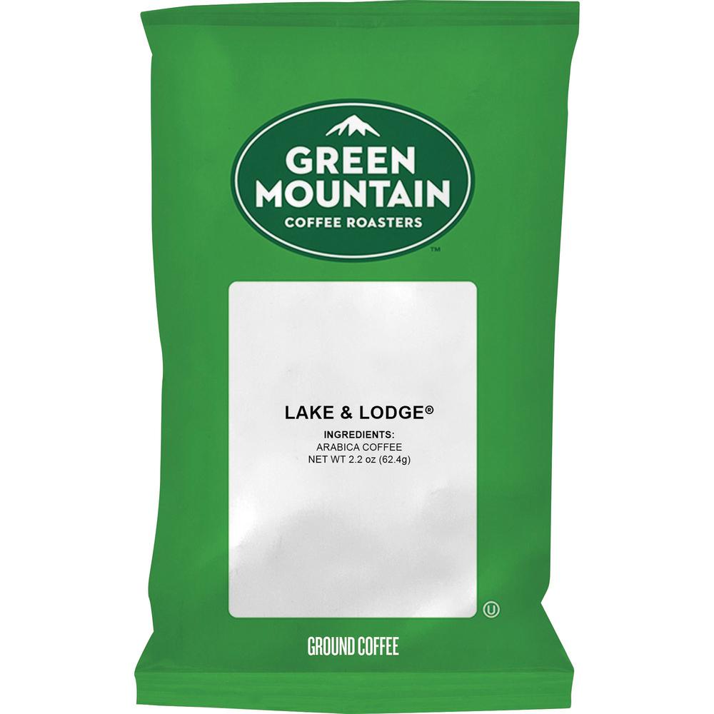 Green Mountain Coffee Ground Lake and Lodge Coffee - Dark/Bold - 2.2 oz Per Packet - 50 Packet - 50 / Carton. Picture 1