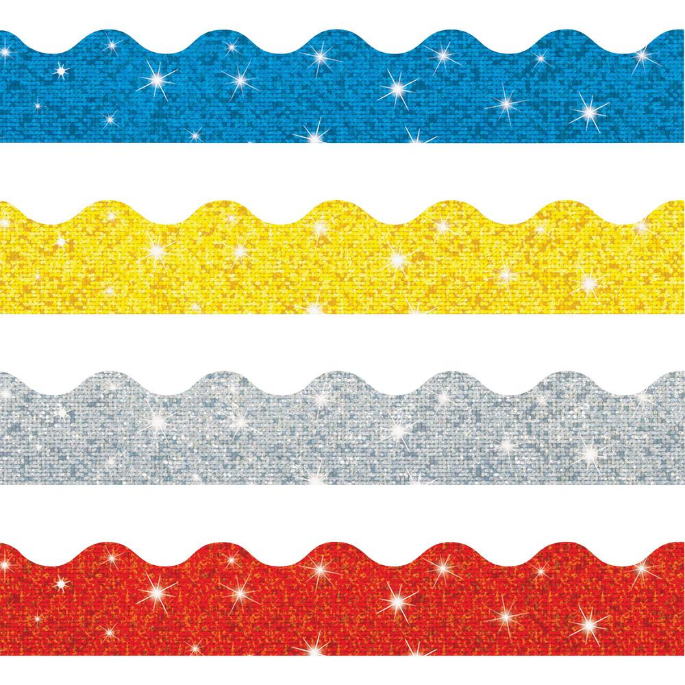 Trend Sparkle Terrific Trimmers Borders - 130 Shape - Blue, Silver, Yellow, Red - 1 / Set. The main picture.